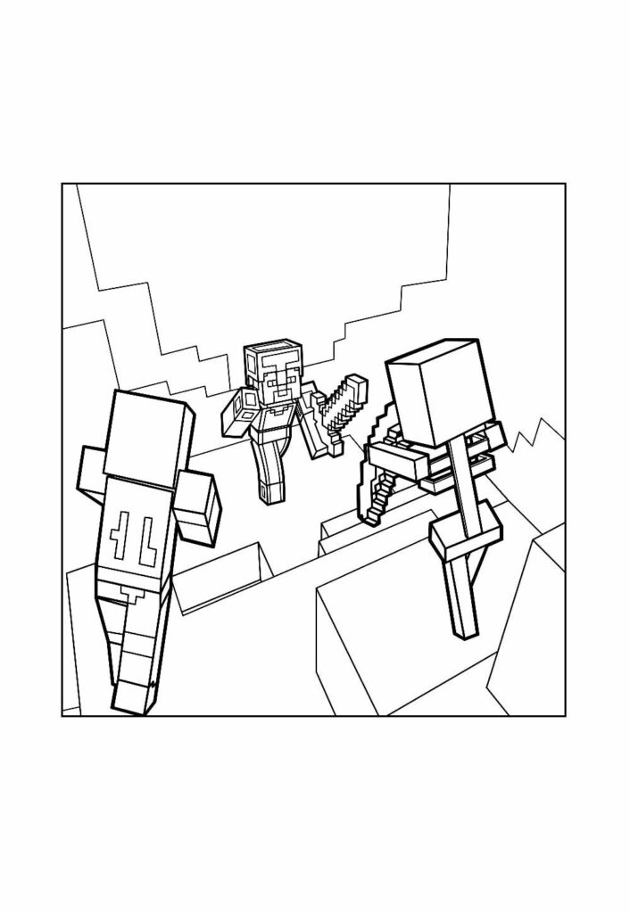 Desenho para pintar de Minecraft