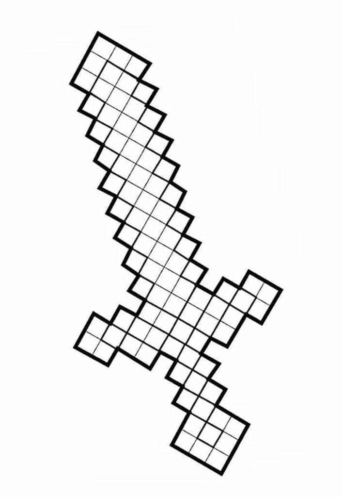 Desenho de Espada de Minecraft para colorir