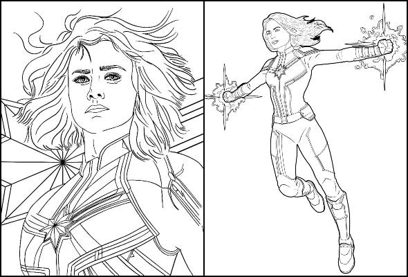 Desenhos da Capitã Marvel para colorir