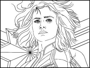Desenhos da Capitã Marvel para colorir