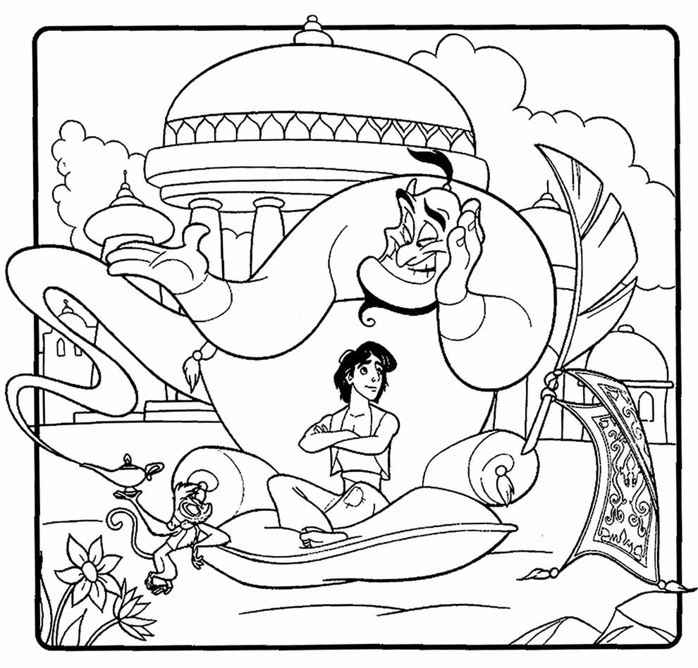 Desenoh de Aladdin para colorir