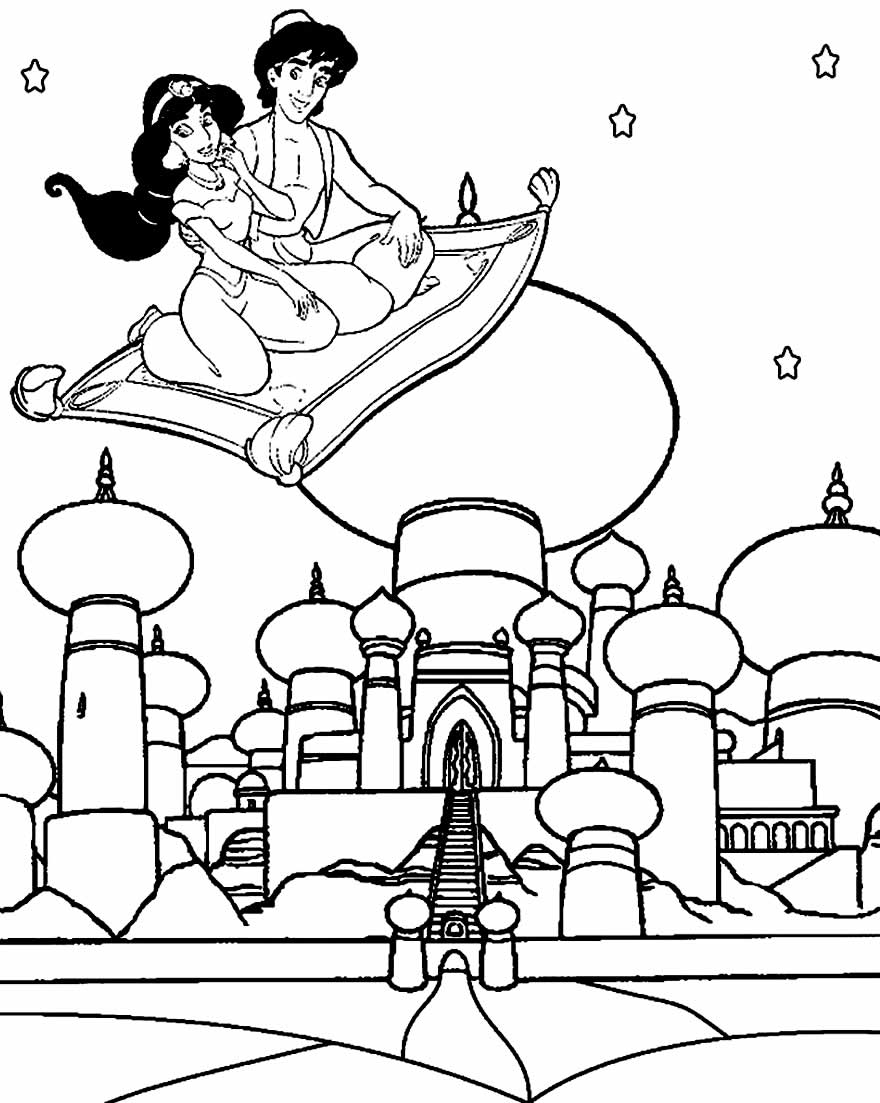Desenoh de Aladdin para colorir