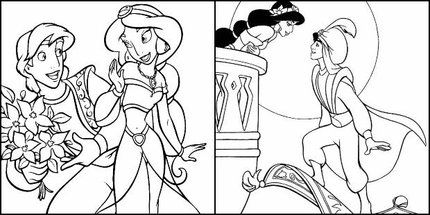Desenhos de Aladdin para colorir