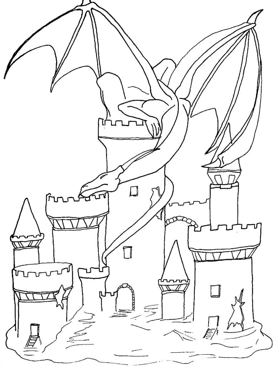 Desenho de castelo para colorir