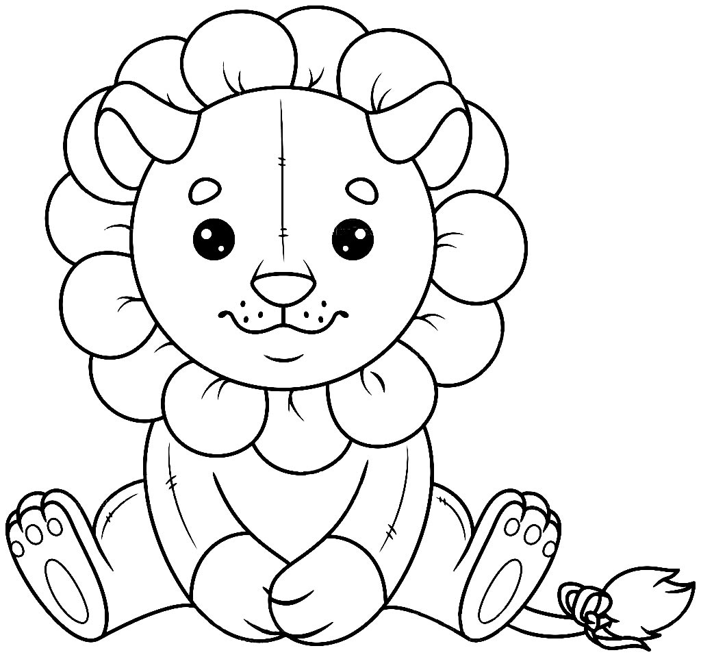 Imagem de leãozinho de brinquedo para pintar