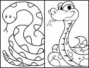 Desenhos de cobra para colorir