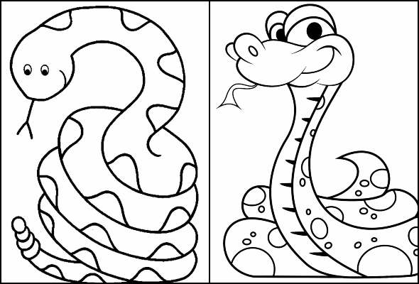 Desenhos de cobra para colorir