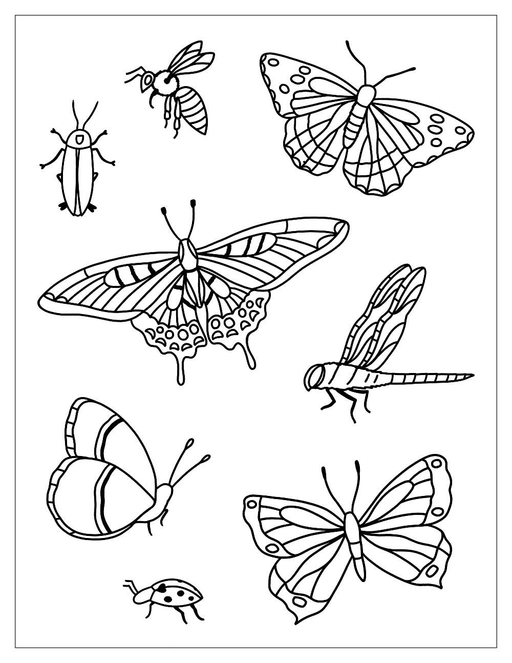 Desenho de borboletas para colorir