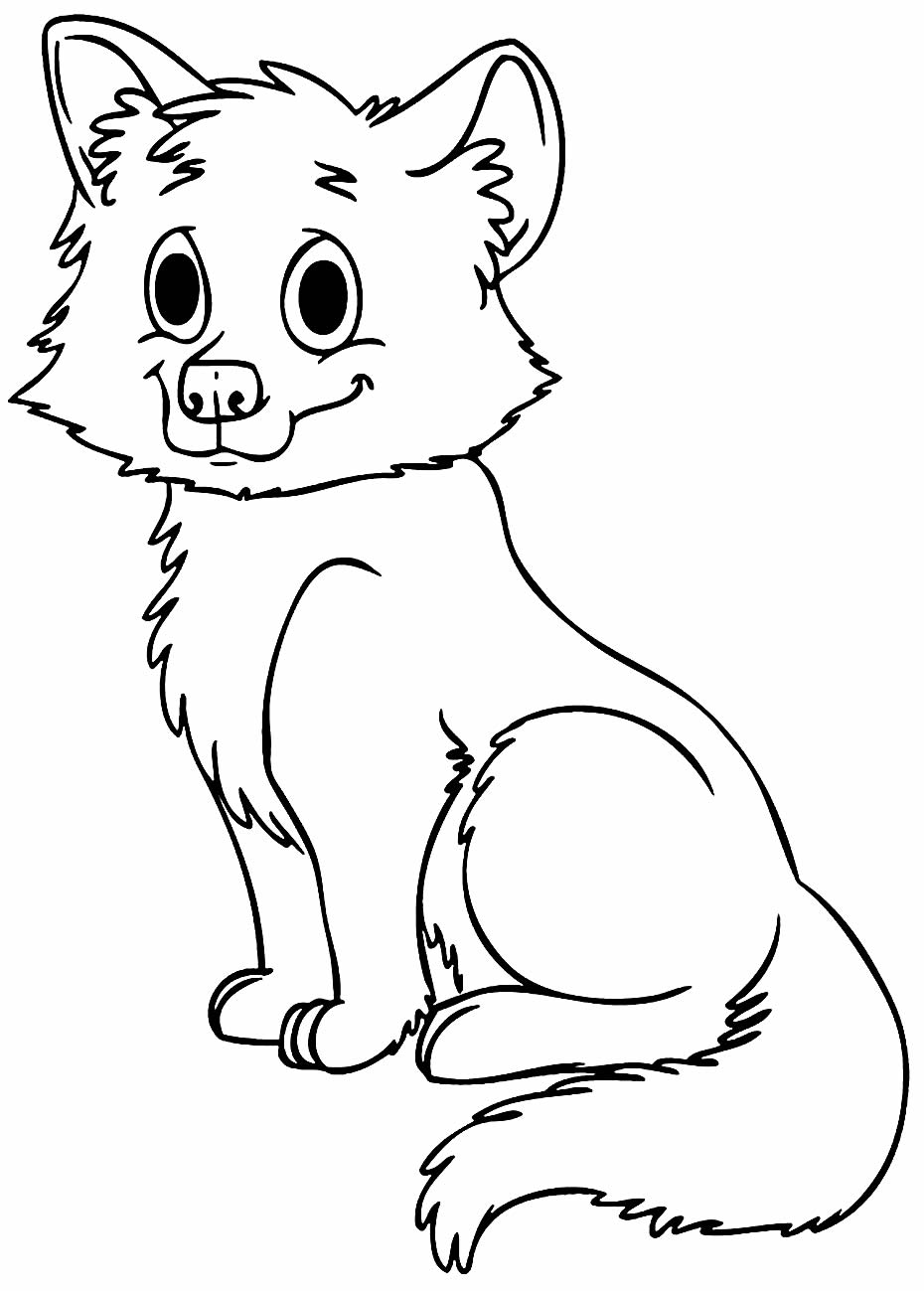 Desenho de lobinho para colorir