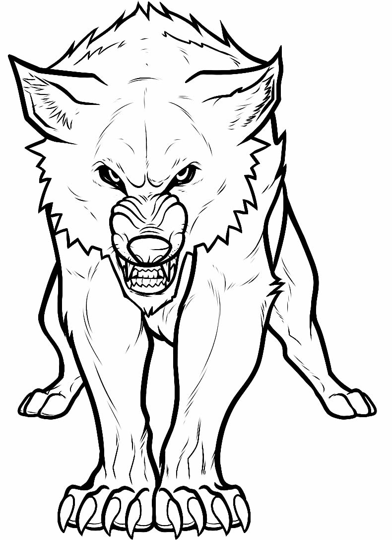 Desenho para colorir de lobo