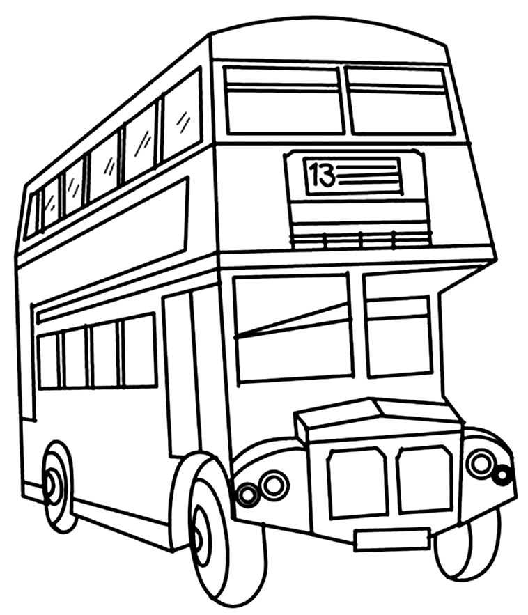 Desenho de ônibus para pintar