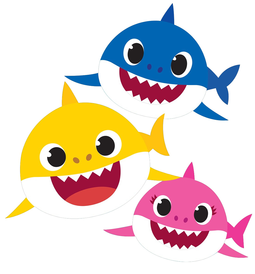 Moldes coloridos para Festa Baby Shark