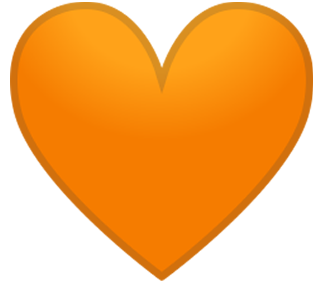 Molde de coração laranja