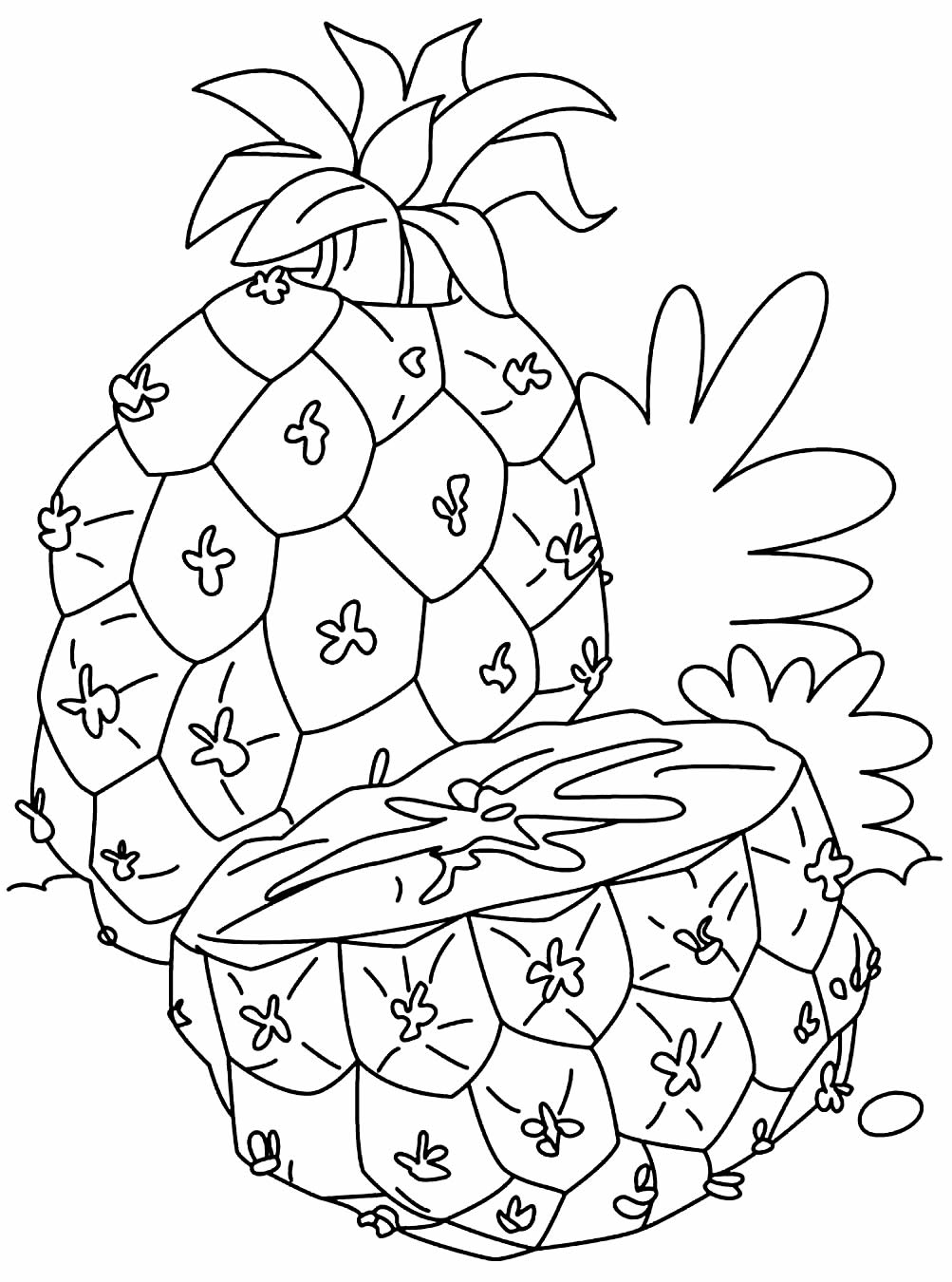 Desenho de Abacaxi para colorir