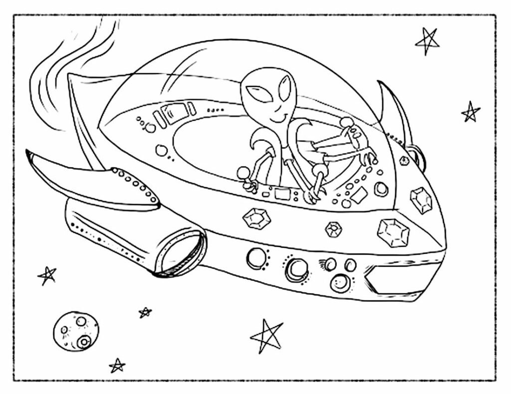 Desenhos de Nave Espacial para colorir - Pop Lembrancinhas