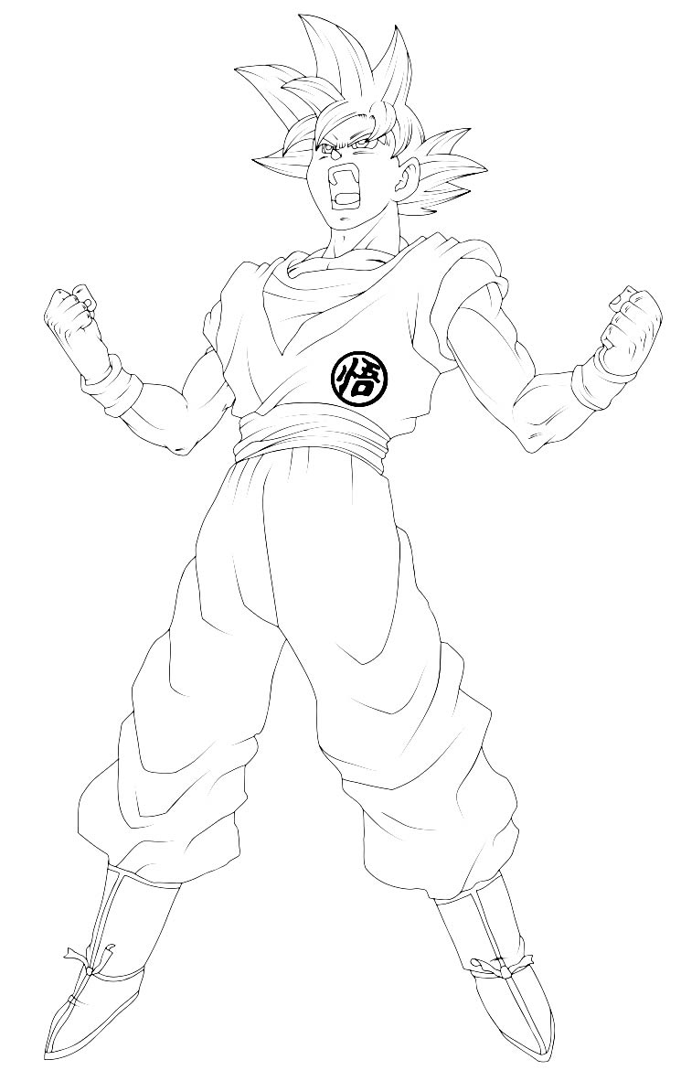 Imagem do Goku para colorir