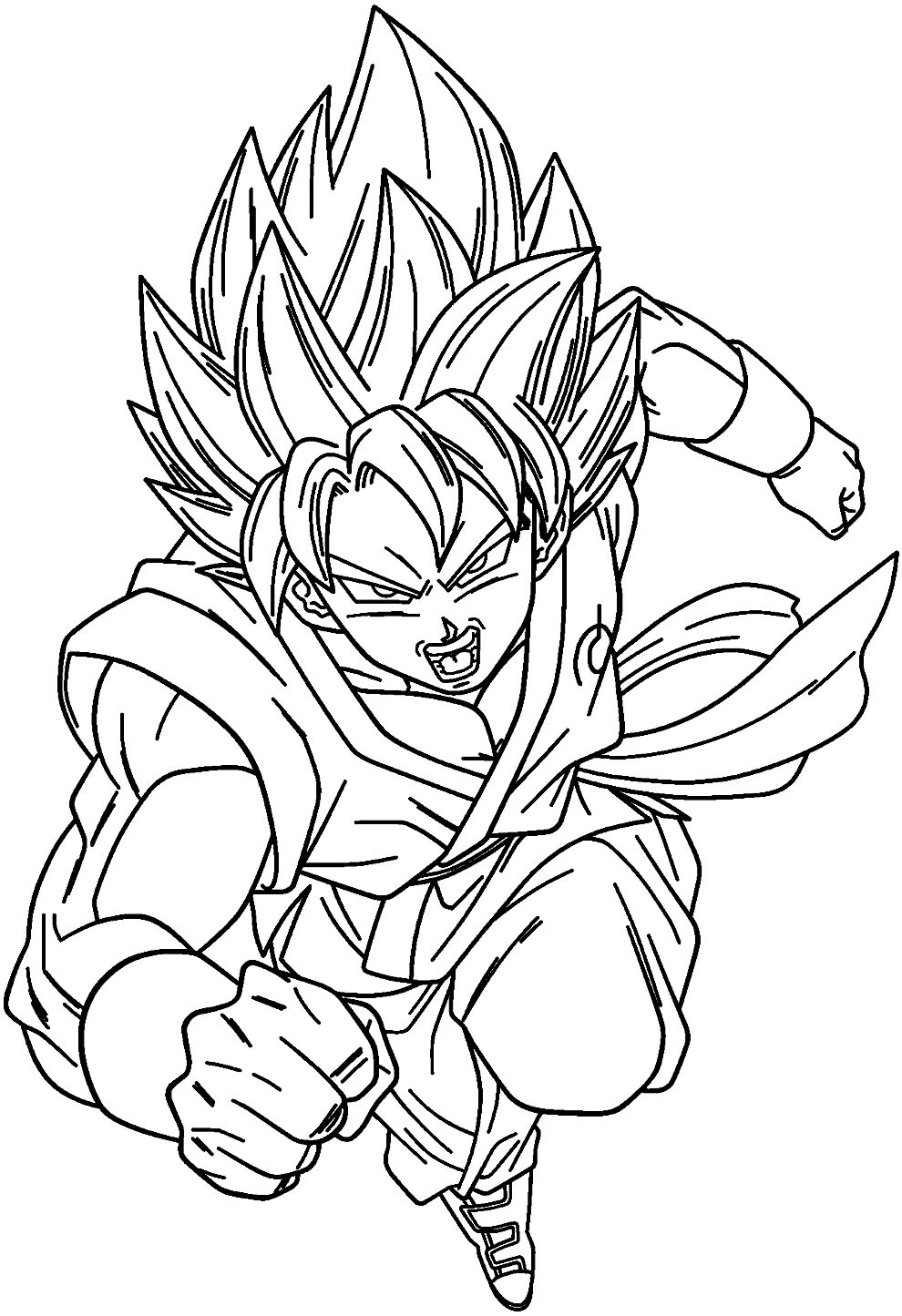 Desenho do Goku para colorir