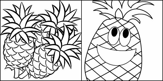 Desenhos de Abacaxi para colorir