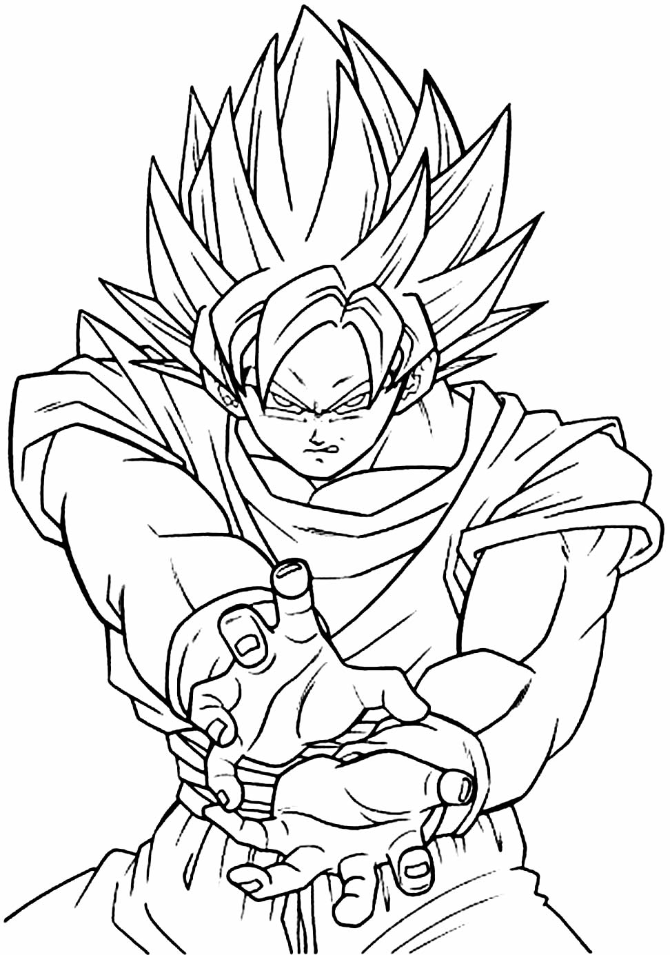 Desenho de Goku para pintar