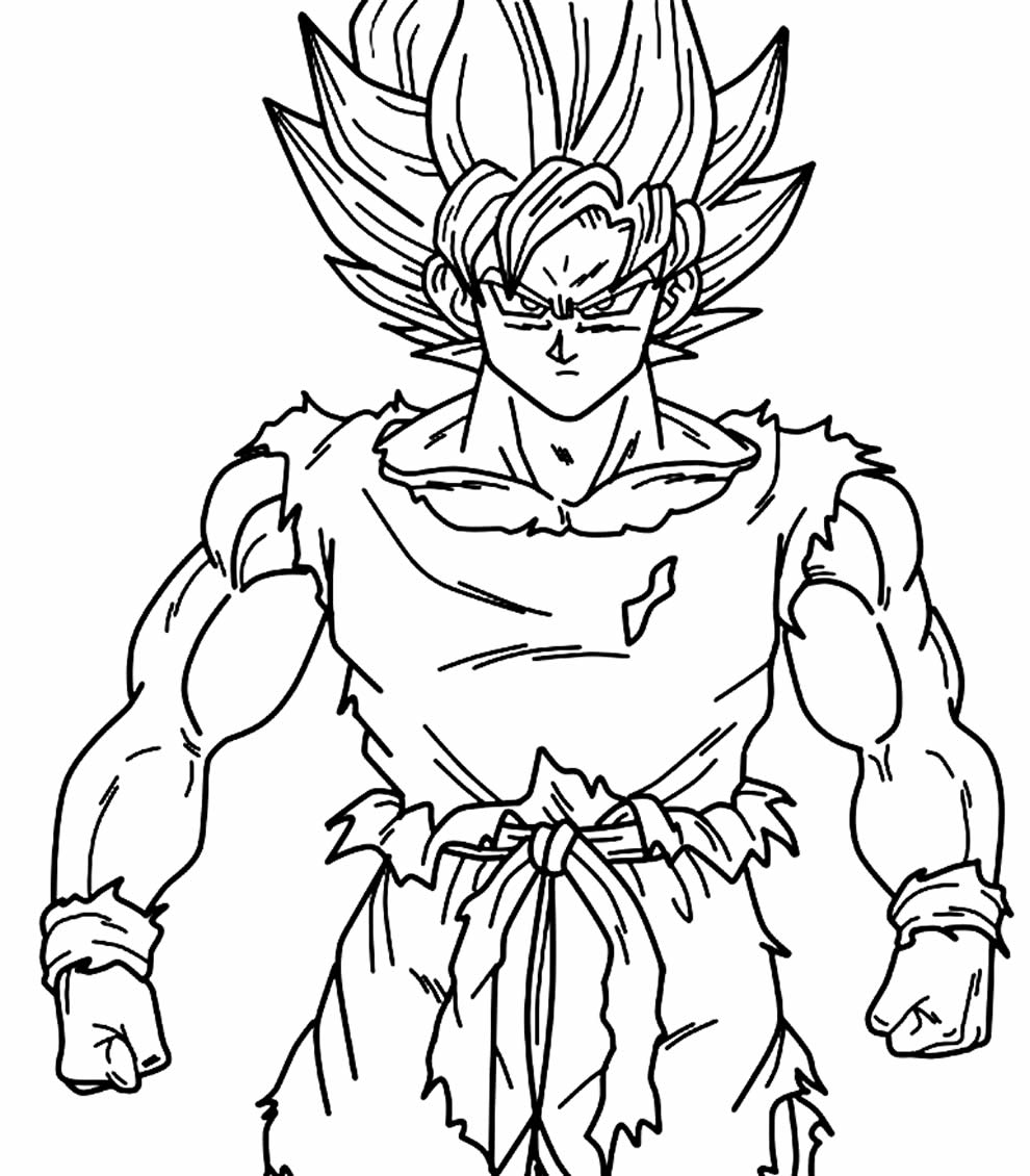 Desenho do Goku para colorir – Imagem e Molde para imprimir