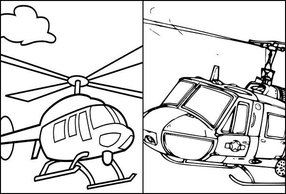 Desenhos de Helicóptero para colorir