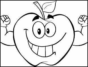 Desenhos de Maçã para colorir