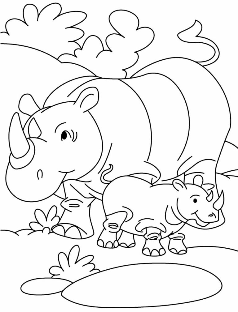 30+ Desenhos de Rinoceronte para colorir - Pop Lembrancinhas