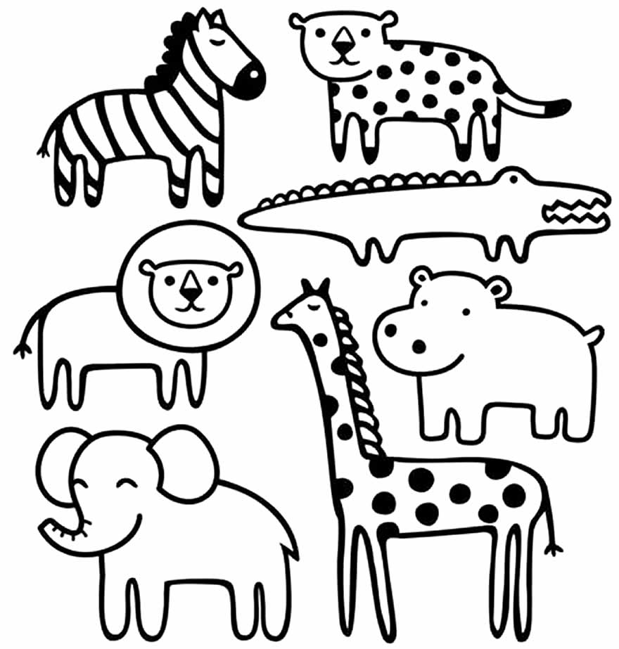 Desenho de safari para pintar