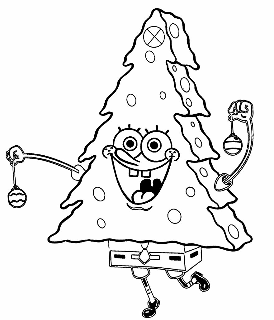 Desenho do Bob Esponja Árvore de Natal