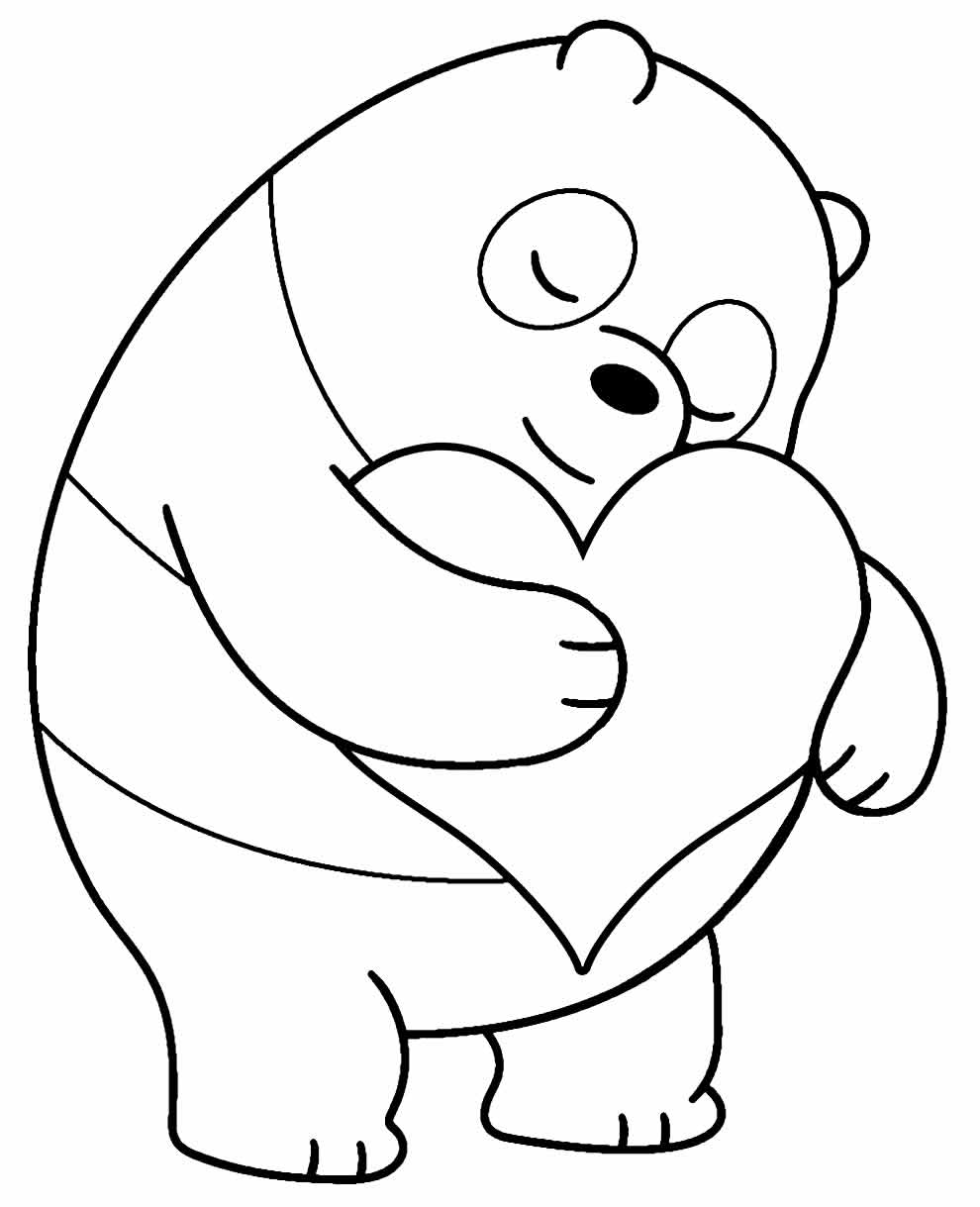 Desenho de Panda para colorir fácil - Imagem Kawaii Molde para