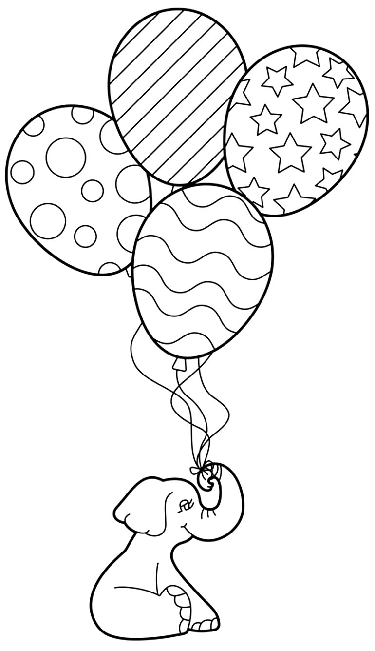 Desenho de Balões para pintar