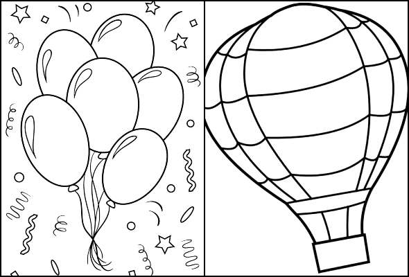 Desenhos de Balões para colorir