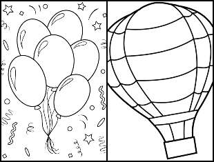 Desenhos de Balões para colorir