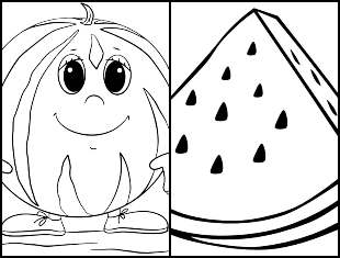 Desenhos de Melancia para colorir