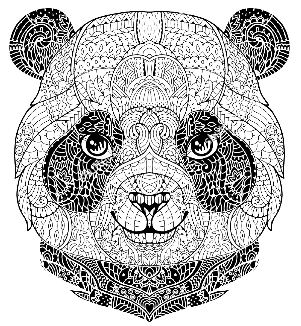 Desenho de Panda geométrico para colorir