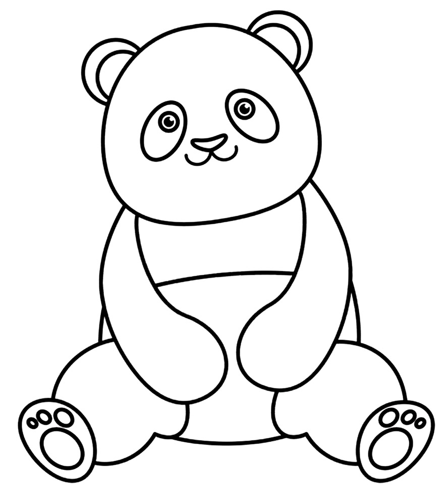 Desenhos animados de panda brincando com fios de bola para colorir