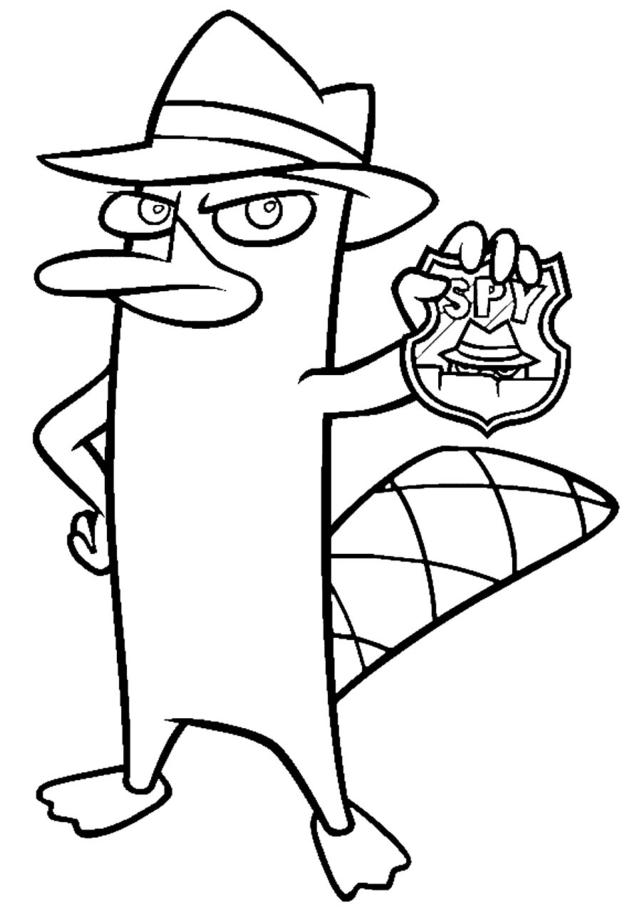 Desenho de Perry o Ornitorrinco para colorir