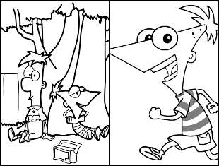 Desenhos de Phineas e Ferb para colorir