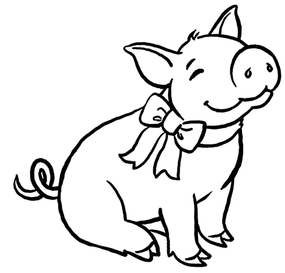 Desenho de porco para colorir