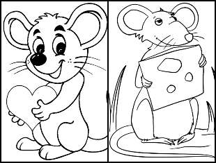 Desenhos de Ratinho para colorir