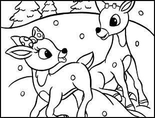 Desenhos de Renas de Natal para colorir