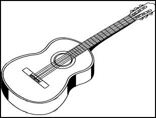 Desenhos de Violão para colorir
