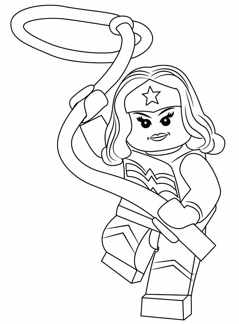 Desenho da Mulher Maravilha Lego para pintar