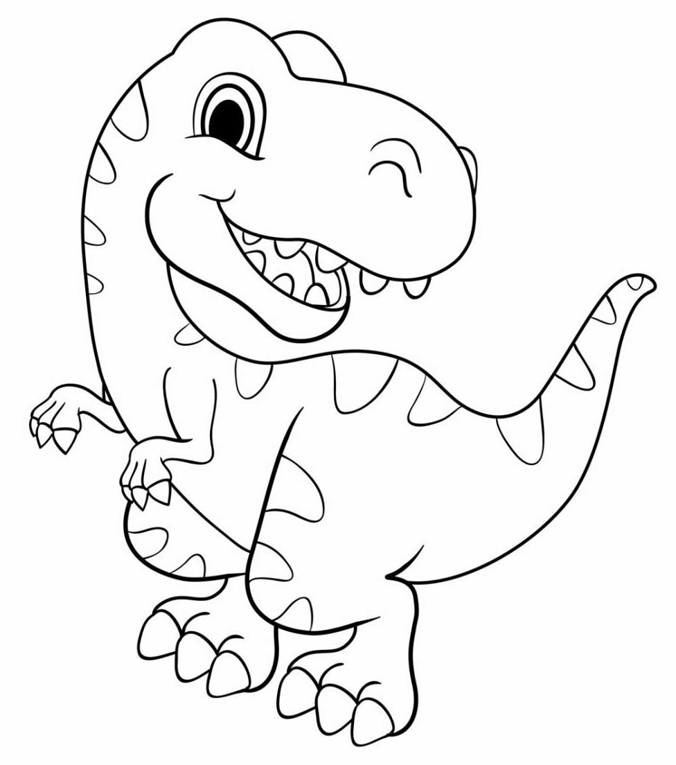 Desenhos para colorir de desenho de um casal dinossauro para