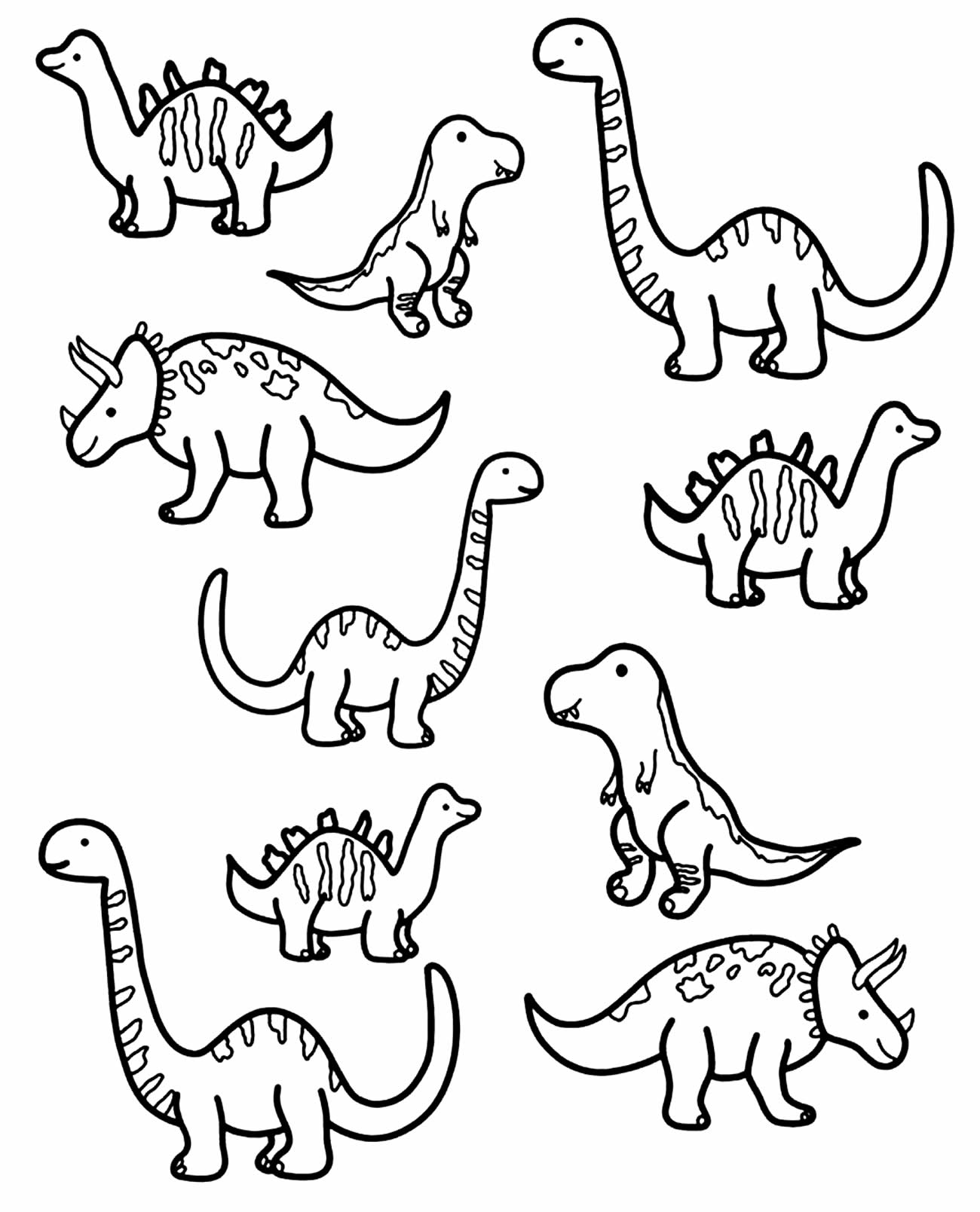 Desenho de Dinossauro pequeno bonito para colorir