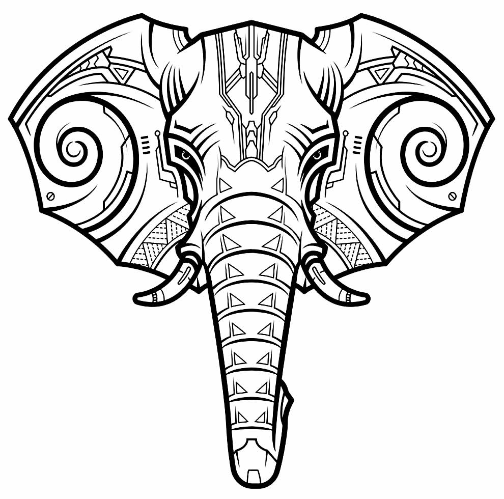 Imagem de Elefante para pintar e colorir