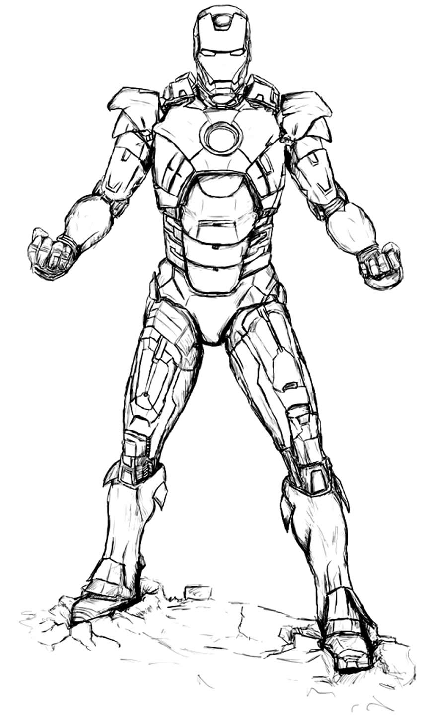 Desenho de Homem de Ferro para pintar