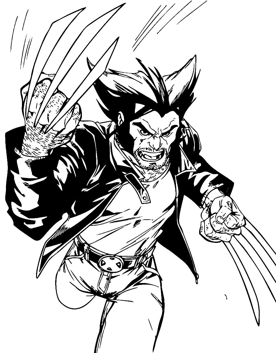 Imagem de Wolverine para imprimir e colorir