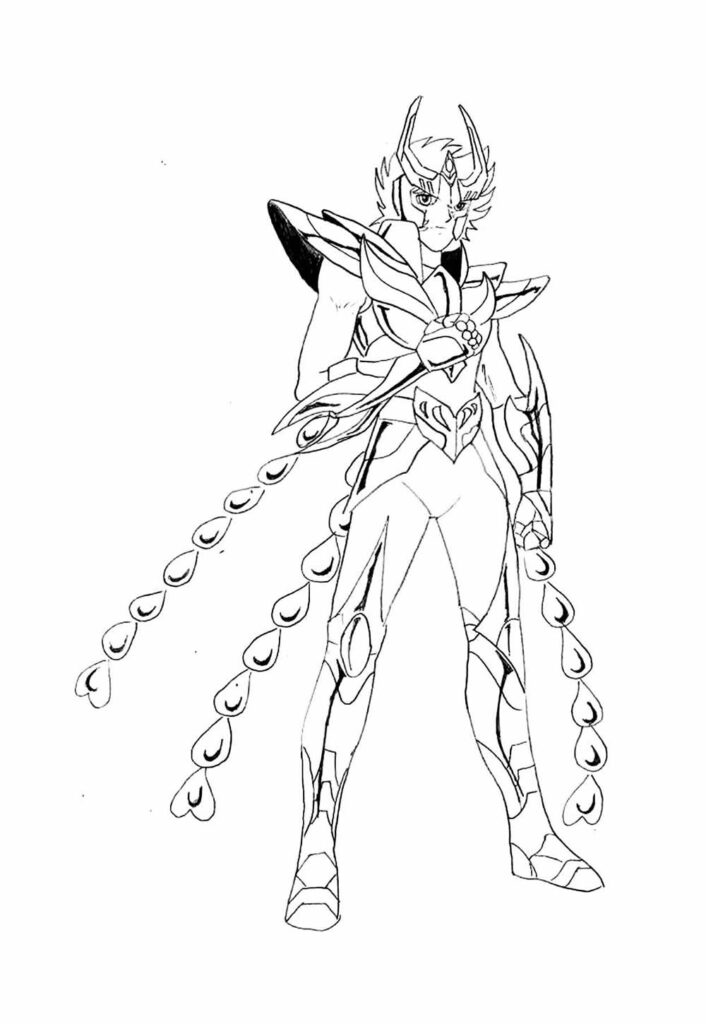 Desenho para colorir de Cavaleiros do Zodíaco - Ikki de Fenix