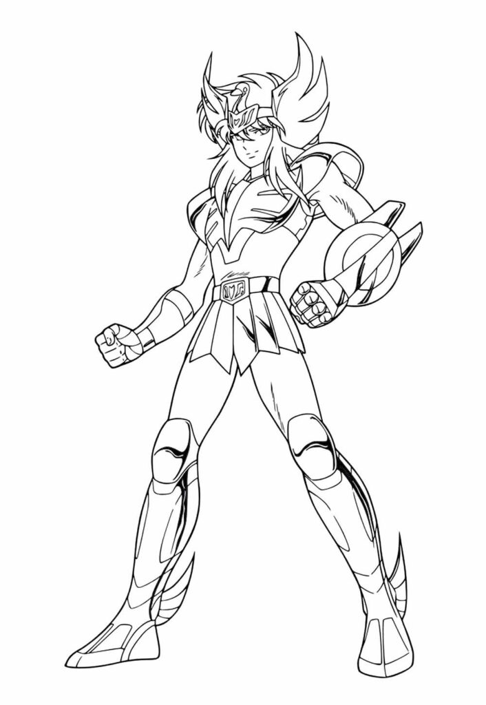 Desenho de Cisnei para colorir - Cavaleiros do Zodíaco